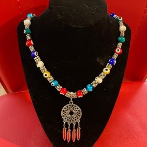 *******HOST PICK***** gorgeous dream Catcher with evil eyes sterling silver